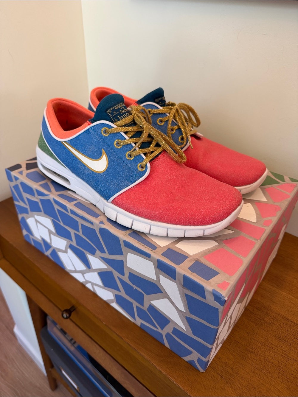 Concepts x Nike Janoski Max L QS “Mosaic” Pink-Blue-Green Casual Sneakers